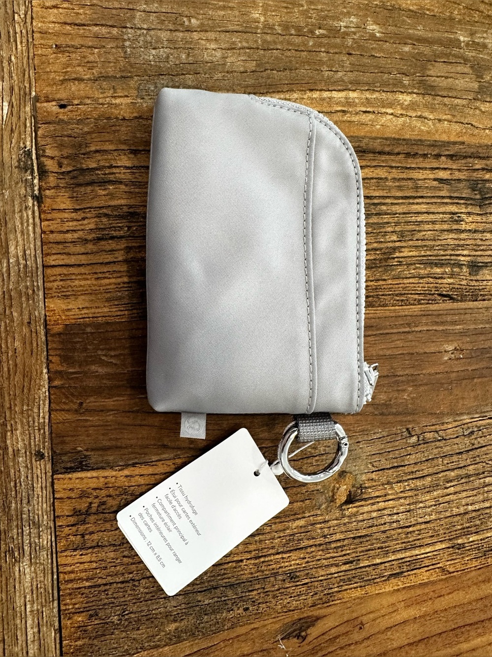 lululemon athletica Small Zip Card Wallet in Light Gray - Picture 2 of 6